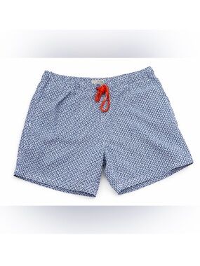 J.Crew Men’s Swim Trunks Blue Geometric Print 6” Inseam Mesh Lined Size M